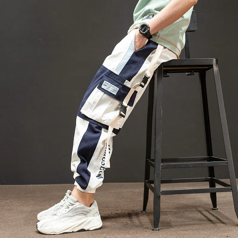

New Style Korean Style Country Popular Brand Cargo Function Bib Overall Men's INS Super Fire Hip Hop Loose-Fit Joint Ankle Bande
