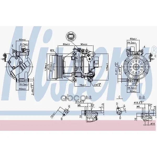 Компрессор Toyota Yaris(P1)(Denso) 1/01-6/05 89554 Nissens арт. 89554