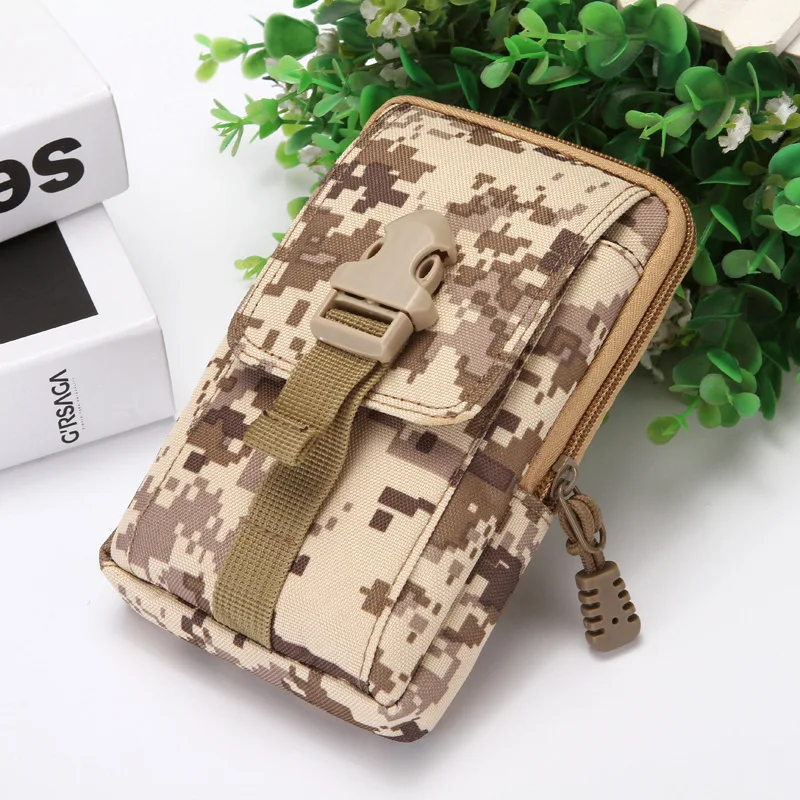 6 Inch Hot Mobile Phone Bag Quality Men's Cigarette Mobile Phone Waist Bag Outdoor Casual High Quality Fanny Pack - Цвет: Desert digital