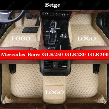 

Luxury Leather Car Floor Mats for Mercedes Benz GLK250 GLK280 GLK300 GLK350 Custom SUV Best Foot Mat Pad RUGS Black Carpet Cover