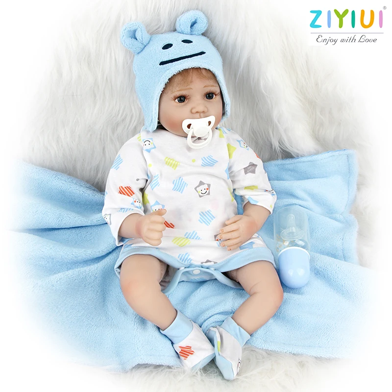 

ZIYIUI Cute Reborn Baby Dolls, Silicone Vinyl Children's Toy With Charming Big Eyes Open, Birthday Gifts. 22 Inch