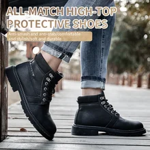 

Anti-Puncture Protection Steel Toe Safety Boots Men Indestructible Work Industrial Shoes Women Anti-Smash Security Sneakers