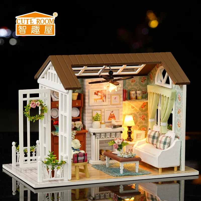 

DIY Hut see land Time Hand-made Toy Assembled Architecture Model House Birthday Gift Women's