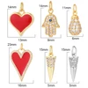 Heart  Pendant Charms for Jewelry Making Supplies Gold Diy Earring Bracelet Necklace Jewelry Charms Copper Zircon Accessories ► Photo 2/6