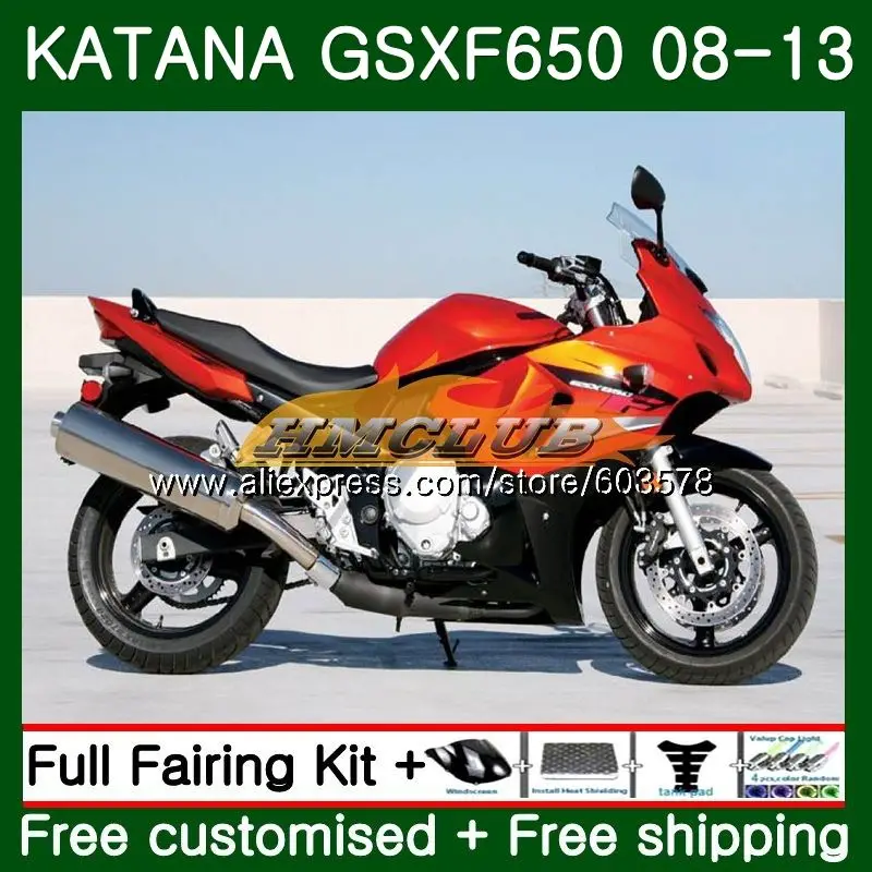 GSX650F для Suzuki Katana GSXF 650 08 09, 10, 11, 12, 13, 14, 14CL. 84 GSXF650 2008 2009 2010 2011 2012 2013 оранжевые элементы корпуса - Цвет: No. 1