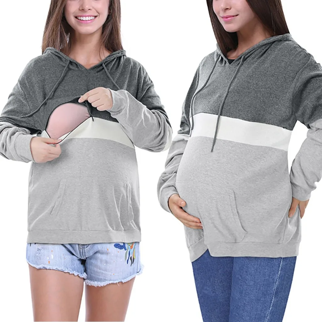 Горячая новинка мама лактация T футболка пуловер для беременных рукав грудного вскармливания Одежда для беременных кормящих топ одежда для беременных# Y3
