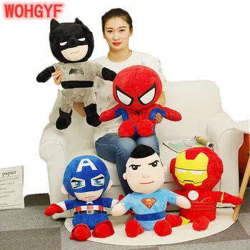 

Soft Stuffed Super Hero Captain America Iron Man Spiderman Plush Blanket Toys The Avengers Movie Dolls for Kids Birthday Gift