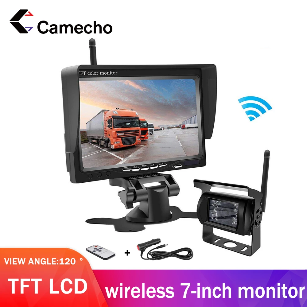 Автомобильный монитор Camecho 7 дюймов TFT ЖК-дисплей беспроводная камера заднего
