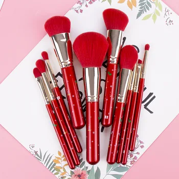

10pcs Christmas Makeup Brush Set Foundation Loose Powder Brush Eyeshadow Lip Brush Cosmetic Brush Kit Hot M2