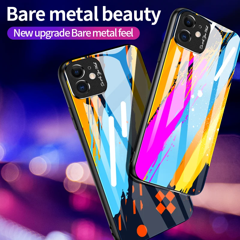 Металлический матовый 3D-чехол для объектива iPhone 11 чехол с закаленным стеклом
