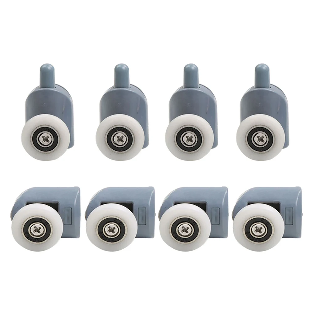 8PCS Up and Down Single Wheel Nylon Bouncing Wheel Bathroom Glass Sliding Door Pulley Shower Room Accessories