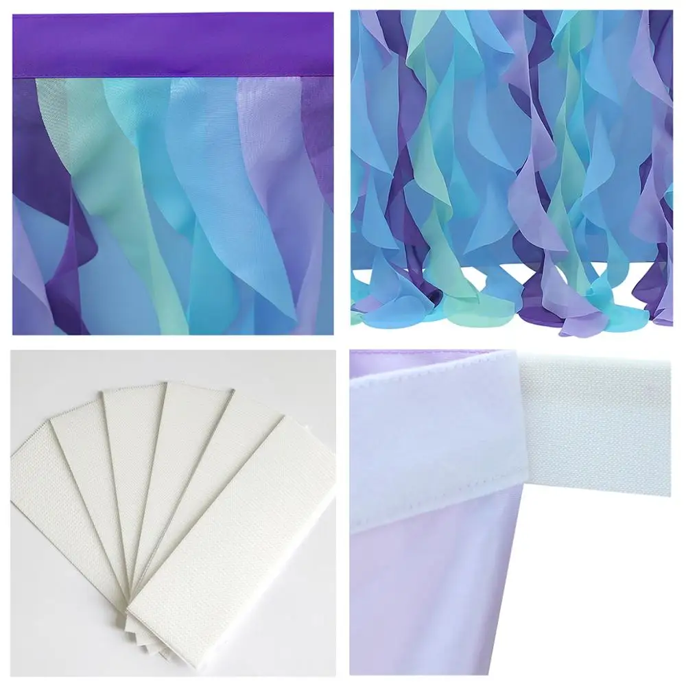 6ft 9ft Curly Willow Table Skirting Lace Taffeta Table Skirt Tutu Tulle Skirt for Birthday, Wedding, Party Decoration