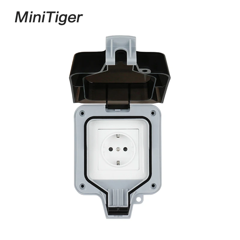 Водонепроницаемая уличная настенная электрическая розетка Minitiger IP66 16 А
