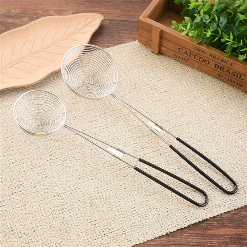 Safe Rustproof Stainless Steel Fine Mesh Strainers For Kitchen Fat Skimmer  Spoon With Handle Household Kitchen Tools - AliExpress