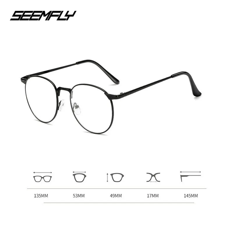 SEEMFLY, очки, очки в круглой оправе, оптическая оправа, полная оправа, сплав, очки для мужчин и женщин, очки по рецепту