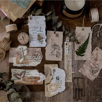 

8 Sheets Vintage Flower Distressed Letters Background Stickers DIY Diary Plan Label Scrapbooking Decorative Stationery Stickers