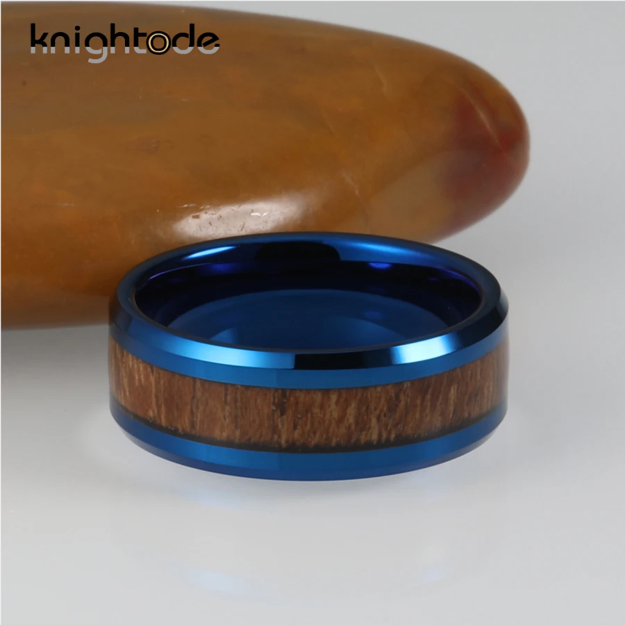 Высококачественные обручальные кольца 8 мм из карбида вольфрама с деревянной