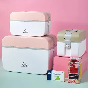 

New Household Square Medicine Box Daily Household Medicine Storage Box with Multiple Compartments and Double-layer Medicine Box