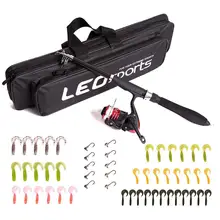 Портативный набор для начинающих рыболовных удочек, набор для детской удочки, спиннинговое колесо, набор рыболовных снастей, хорошее качество