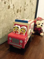 Для детей; из дерева игрушка «пожарная машина» деревянная собранная маленькая игрушечная машинка автомобиль обучающая обработка игрушек-