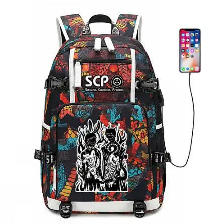 Scp безопасный содержит защитный рюкзак для книг новая Usb Заряженная сумка для компьютера школьные сумки Дорожная сумка для ноутбука - Цвет: 19