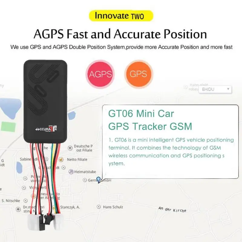 Vodool GT06 мини-gps Автомобильный датчик локации GPS 12-36 в устройство слежения в реальном времени SOS сигнализация промышленного класса высоко интегрированный дизайн