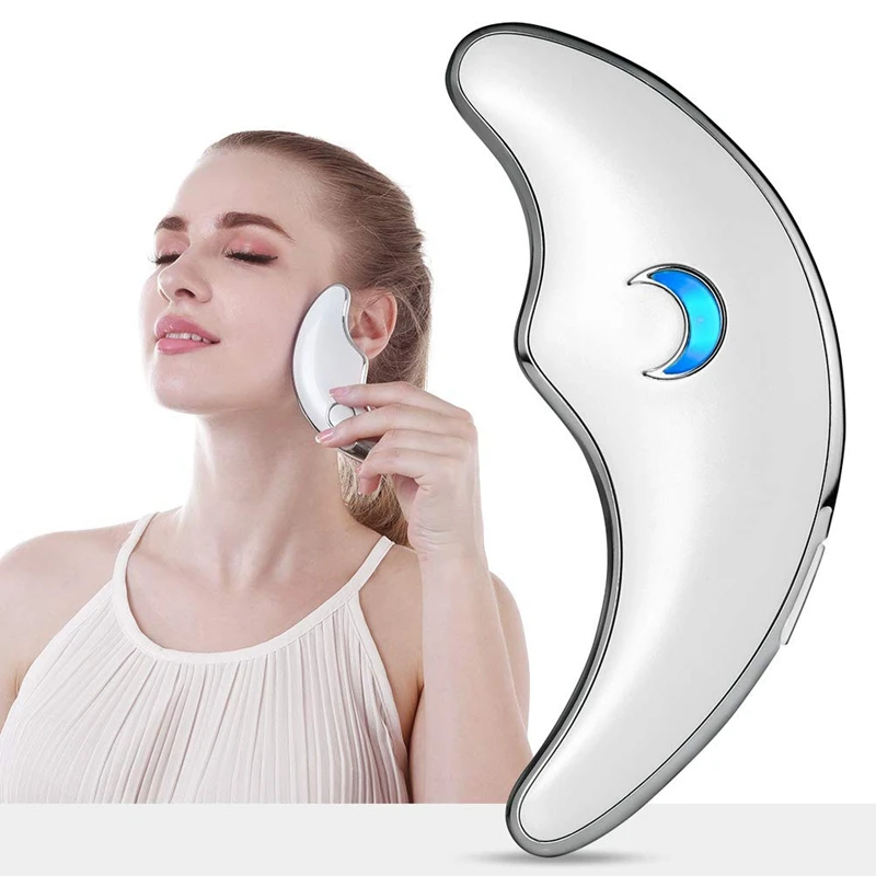 Массажер для глаз 45℃ тепло и вибрация, массажер для лица Gua Sha соскабливающий массажный инструмент для анти-старения против морщин, подтяжка лица, B