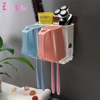 

Toothbrush Holder Wall-mounted Mug Toothbrush Holder Bathroom Couple Wash kit Storage Rack Hand-held Toothbrush Cup