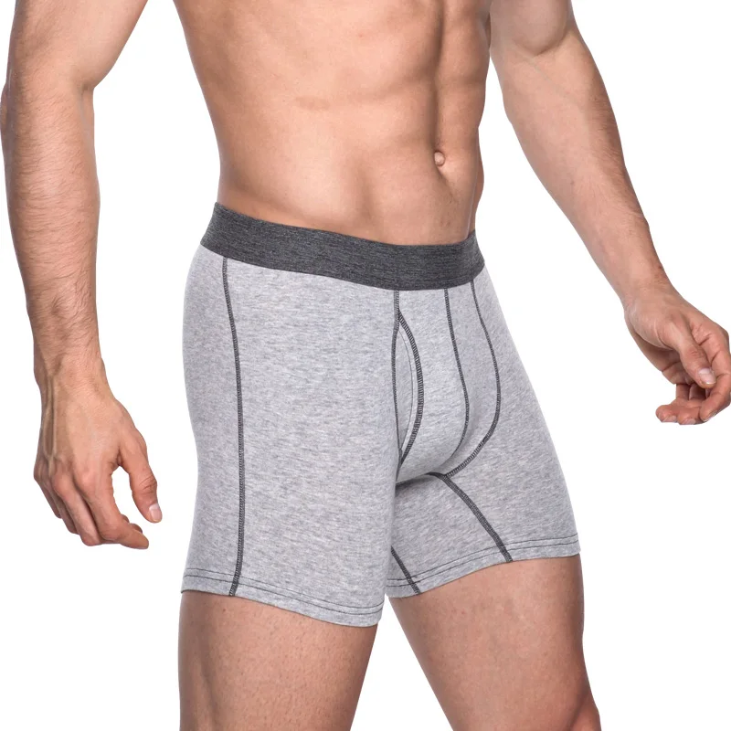 Модные сексуальные длинные мужские боксеры, Cueca, сексуальное мужское нижнее белье, s хлопок, большое нижнее белье, боксеры, шорты, дышащие хлопковые u-образные трусы