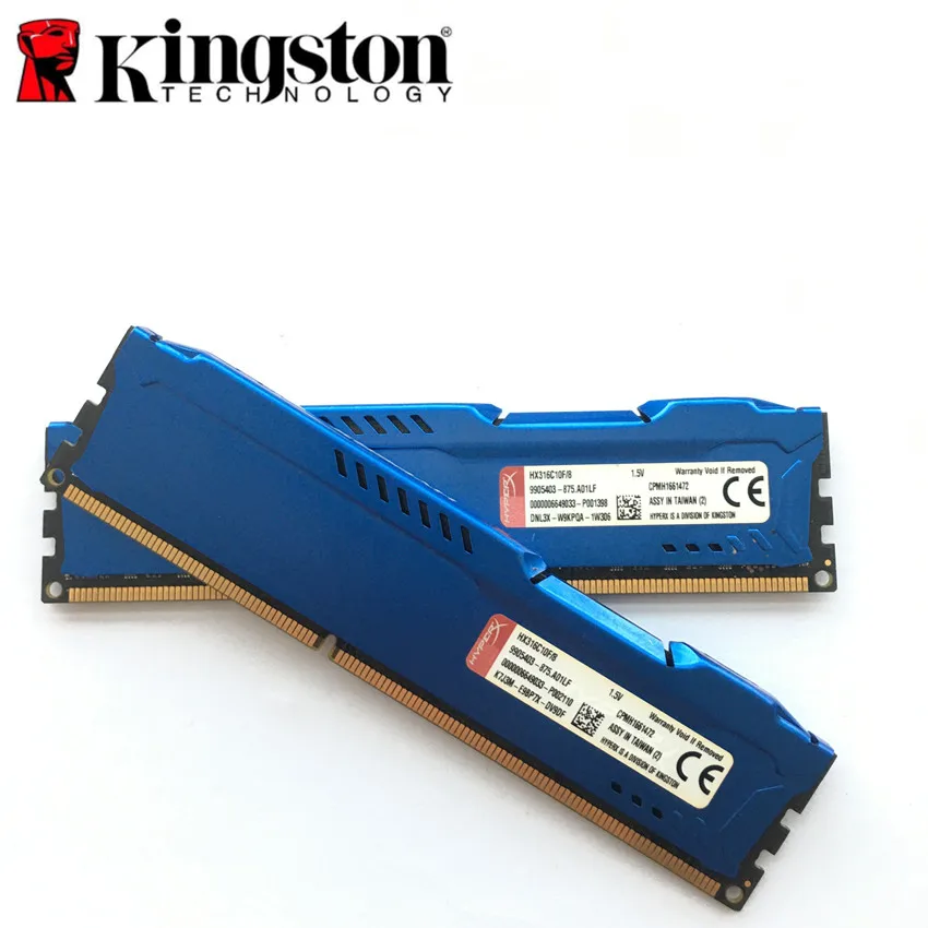 Б/у оперативная память kingston HyperX FURY для ПК, модуль памяти, настольный компьютер, 16 Гб(2 шт. x8гб) DDR3 PC3, 1600 МГц, 8 ГБ, 1600 ram