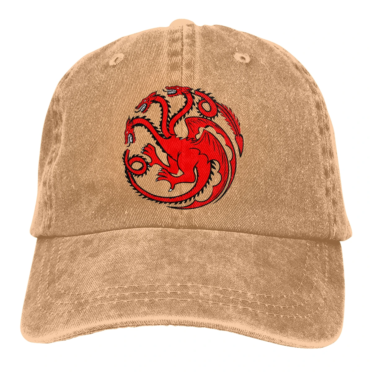 Три головы Монстр Casquette черный унисекс Мужские и женские деним Strapback бейсболка Регулируемая Гольф папа шляпа - Цвет: Хаки