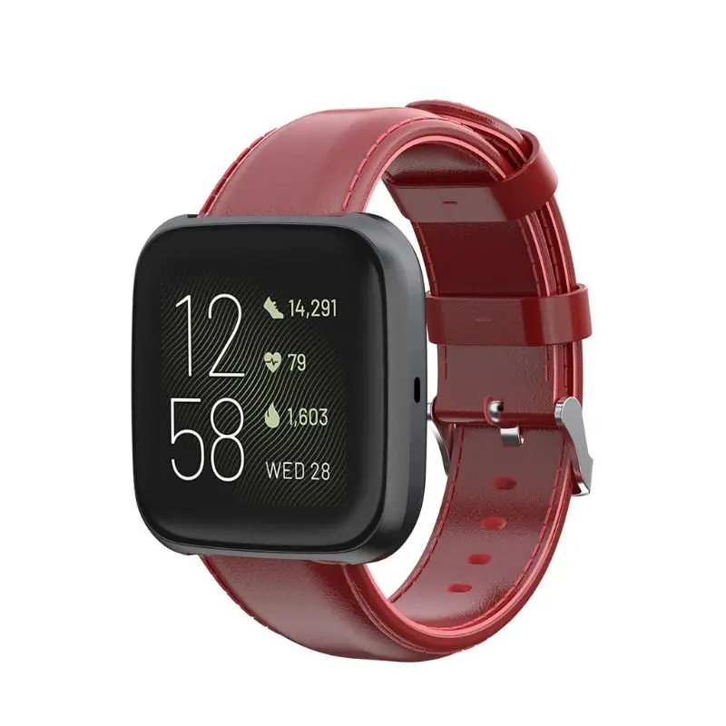 Кожаный сменный спортивный браслет ремешок из искусственной кожи для Fitbit Versa/Versa 2/Versa Lite Smart Watch