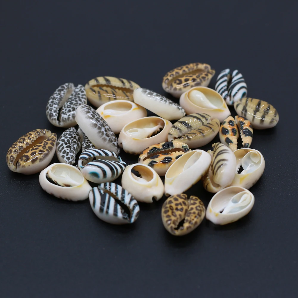 

10pcs/lot Colorful Painted Leopard Natural Shell Loose Spacer Beads for DIY Bracelet Necklace Bohemian Jewelry Accessories