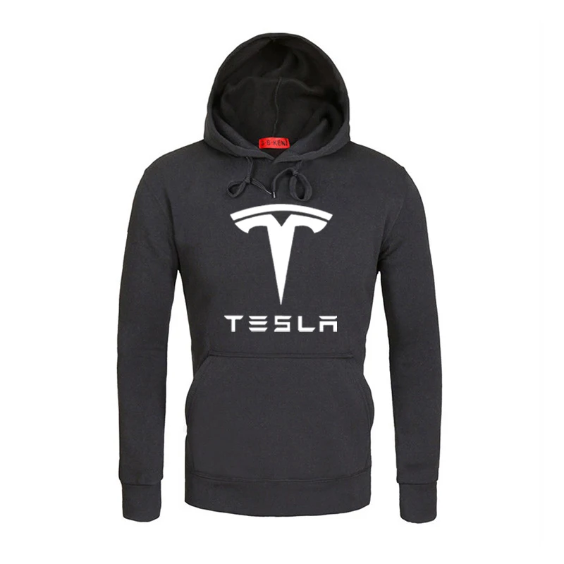 Hoodies Men Tesla Car Logo Print Sweatshirt Spring Autumn New Fashion Men Hoodie hip hop harajuku Casual Hoody Fleece tracksuit