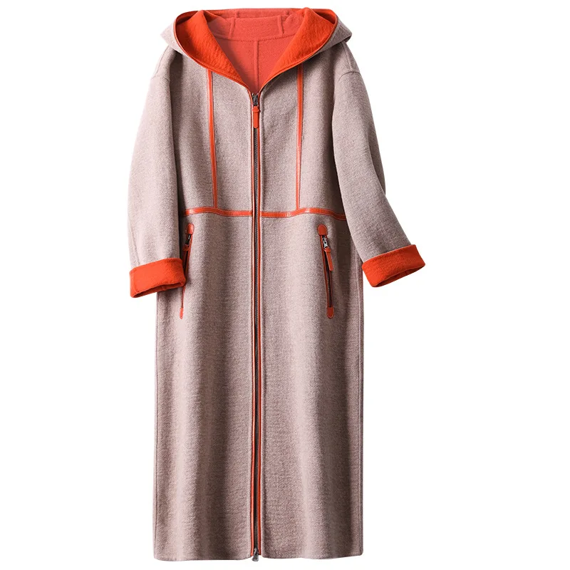 Winter 50% Cashmere Coat Alpaca Warm Winter Coat Women Long Wool Coat Office Lady Slim Female OL Overcoat Oversize Plussize