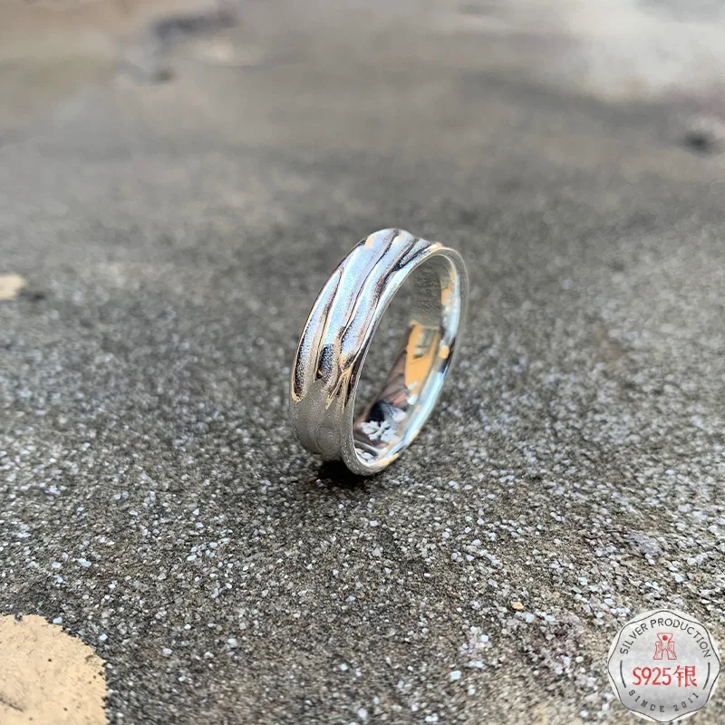 

Hot Selling Origional New Products S925 Fine Silver Adjustable Ring xi yun jian liu Water Cool INS Style Handmade