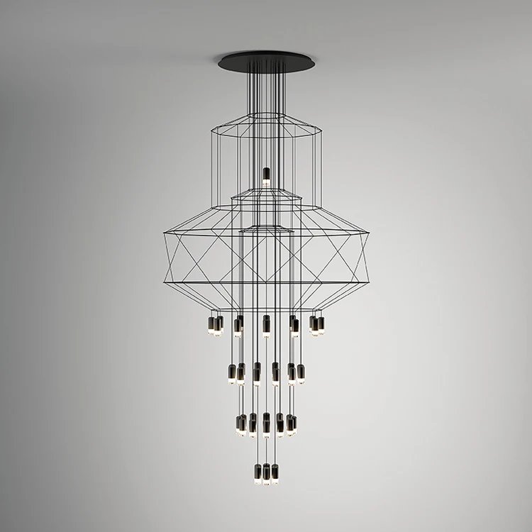 

Post A Living Room A Chandelier Northern Europe Concise Personality Restaurant Compound Floor Villa Geometry Line A