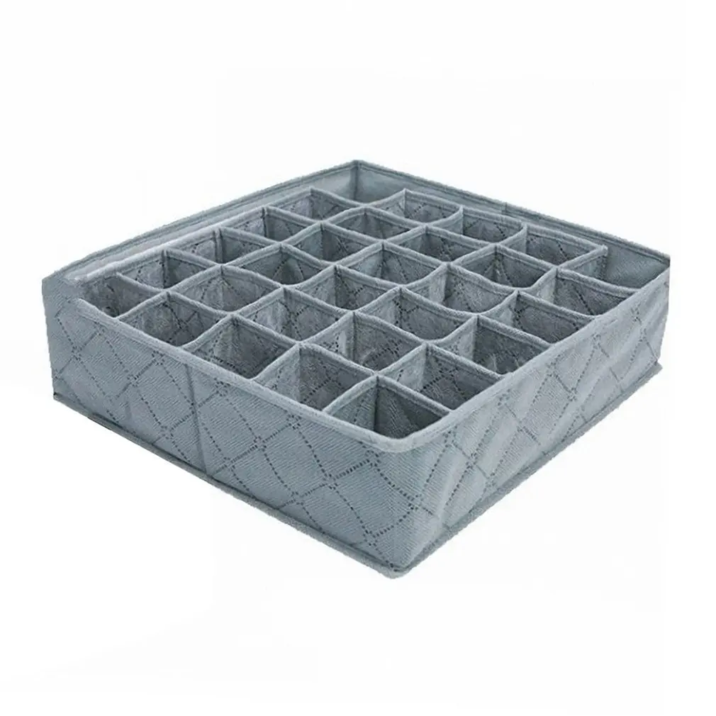 

30 Cell Foldable Bamboo Charcoal Underwear Socks Drawer Organizer Storage Box Polypropylene Non-woven Seperate Box 11L