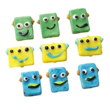 

10PCS Personality Fun Square Big Eyes Funny Face Ceramic Beads diy Handmade Earrings Bracelet Phone Case Material