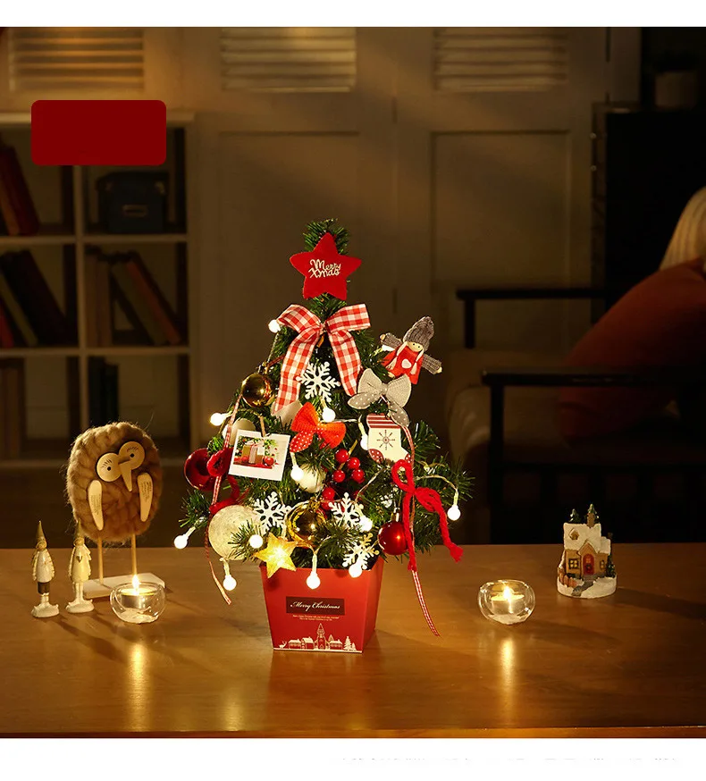 High Quality Christmas Tree Package 50cm Desktop Small Mini Decorative Christmas Tree Decoration Gift Box Christmas Decorations QW109 (8)