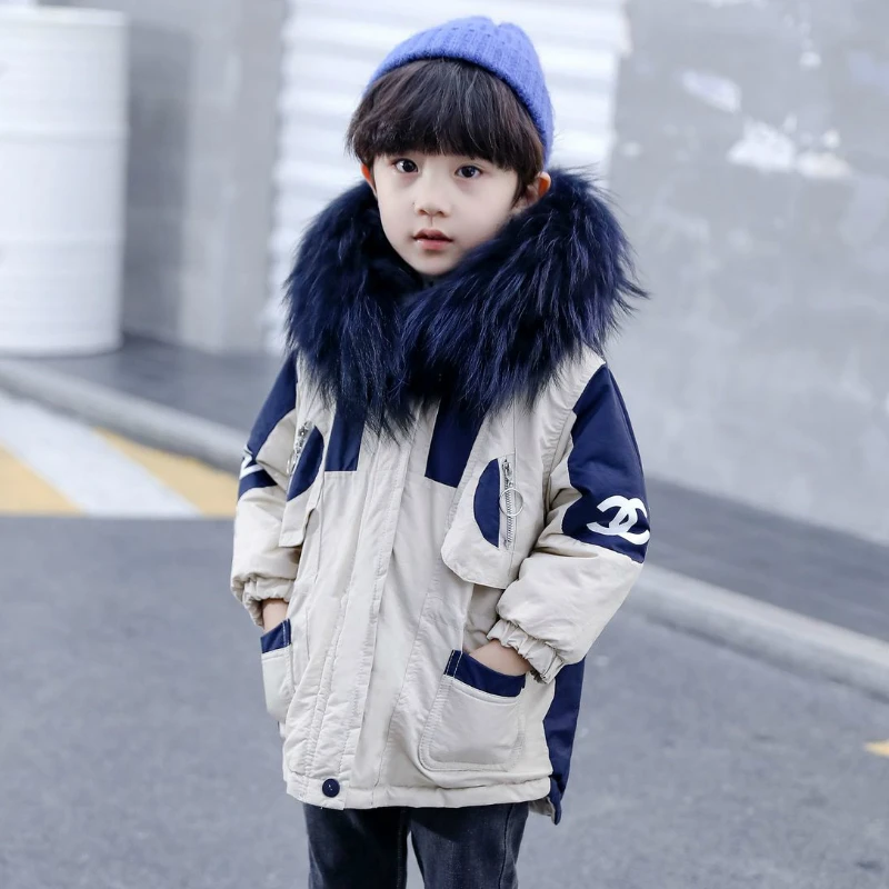 

Children Coat for Boys Winter Coat Kids Outerwear Winter Long-sleeved Warm Hoodied Coat for 4-14 Years Teenager Boys