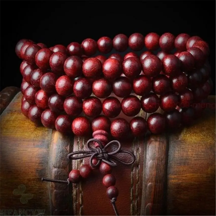 

6mm 108 Lobular Rosewood Sandalwood Beads Mala Bracelet Monk Spirituality Yoga Energy Nature Pray Men Healing Fancy