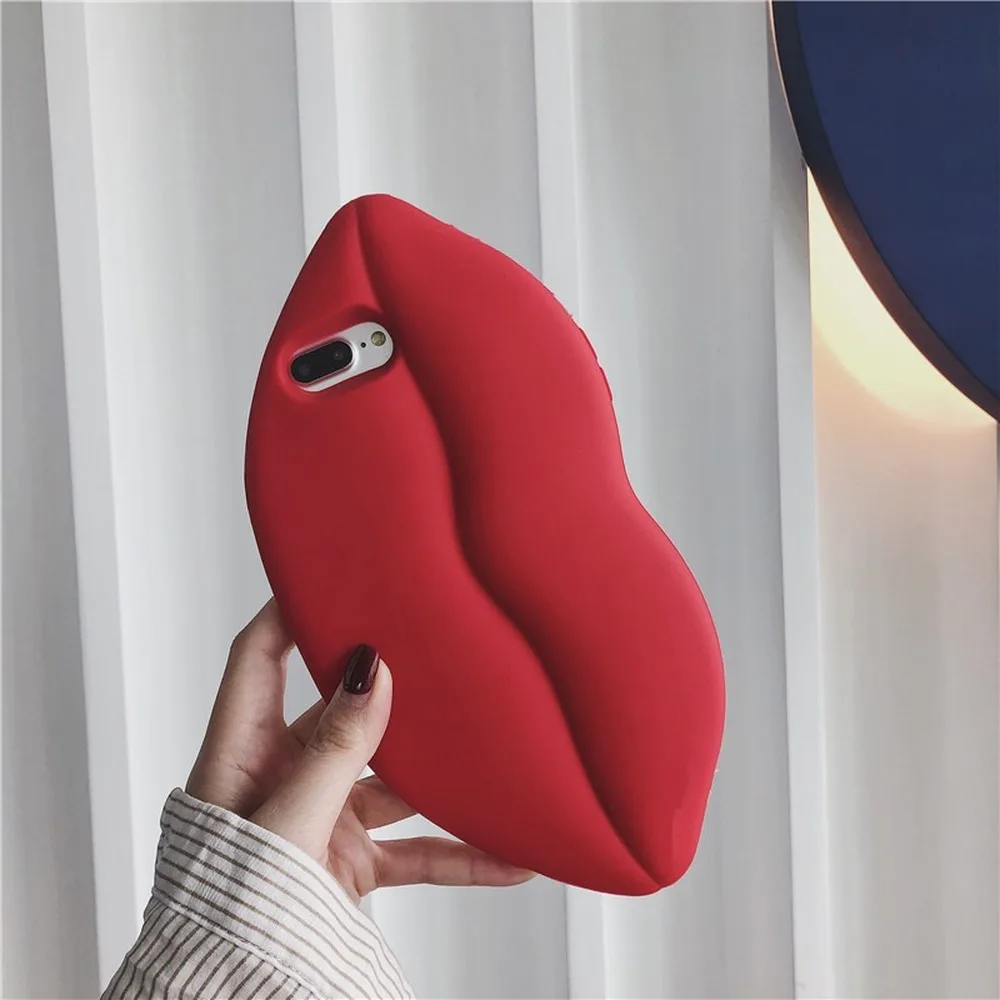 Модный 3D сексуальный чехол для телефона с красными губами для Iphone XS Max XR X 10 полный защитный чехол силиконовый чехол для Iphone 6 6s 7 8 Plus Funda