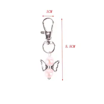 

20pcs Cute Faux Pearls Wings Key Chain Keyring Women Girls Purse Car Charm Bags H4GD