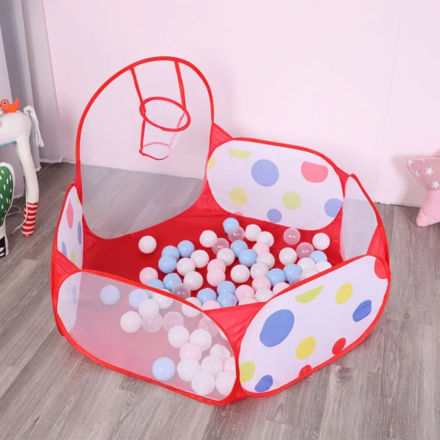 1.2M Portable Baby Playpen Ball Pool Kids Playground Balls Dry Pool with Basketball Hoop Folding Large Child Ballenbak Toys 4