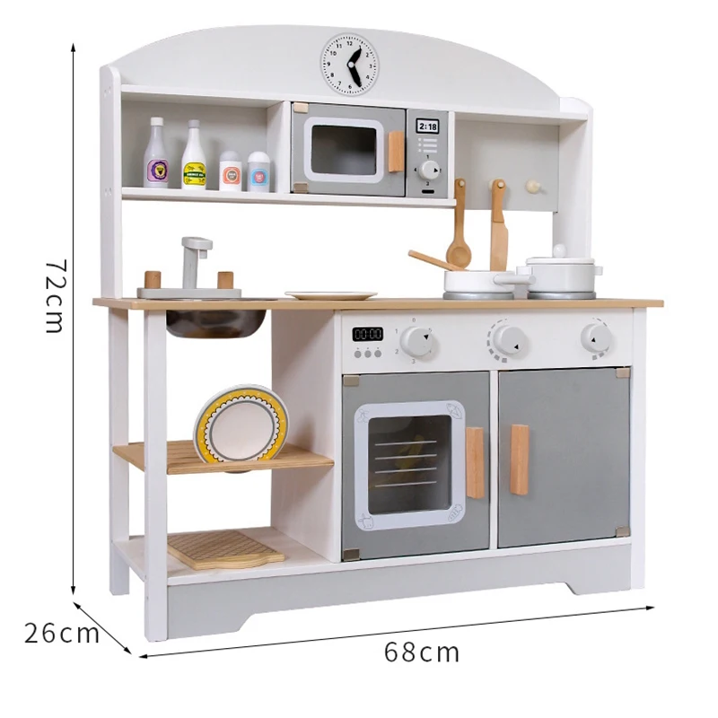 US $457.69 Kitchen Toy Childrens Play House Toy Early Education Interactive Simulation Food Toy Wood Kitchen Childrens Products