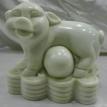 

High-End New Lantian Jade Ruyi Pig Jade Zodiac Gift Home Living Room Jade Decorative Crafts