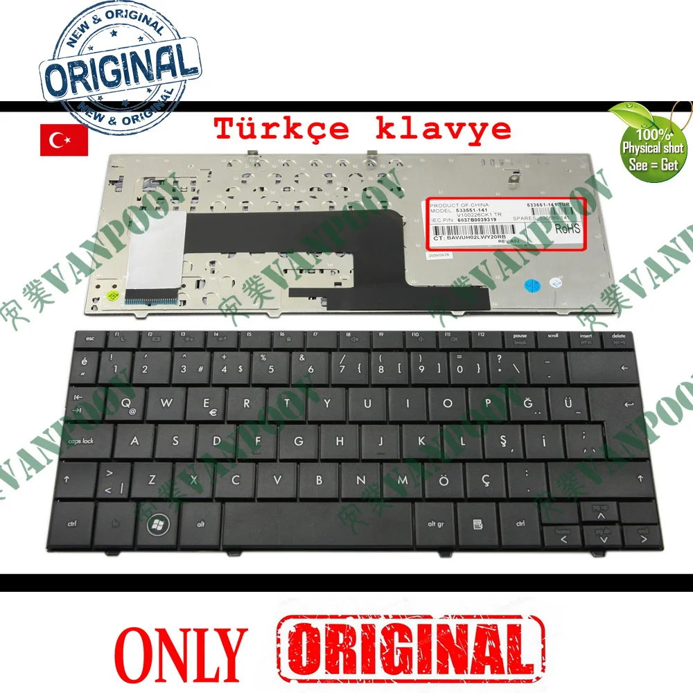 Новая клавиатура ноутбука TR Tastatur для hp Compaq Mini 110 MinI110-1000 Mini 102, CQ10-100 черный турецкий 533551-141