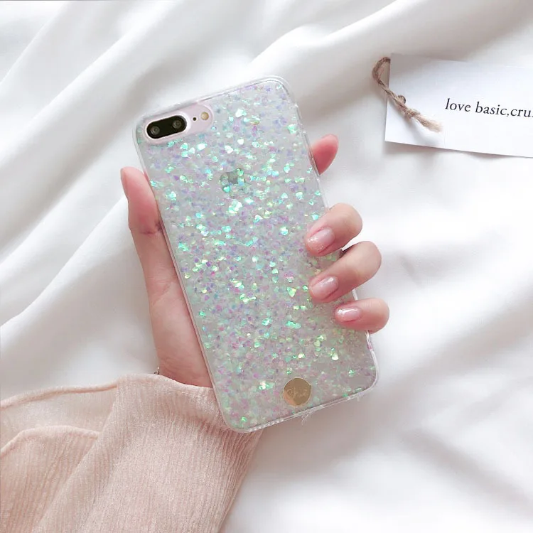 

Sequin iPhone 6 Phone Case Iphone7plus All Edges Included Heart Soft Cover Online Celebrity 6 S Shimmering Powder Protective Cas