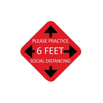 

10pcs Social Distancing Sticker Floor Sign PVC Queue Crowd Control Banks Hotels Safety Supermarkets Protection Self Adhesive